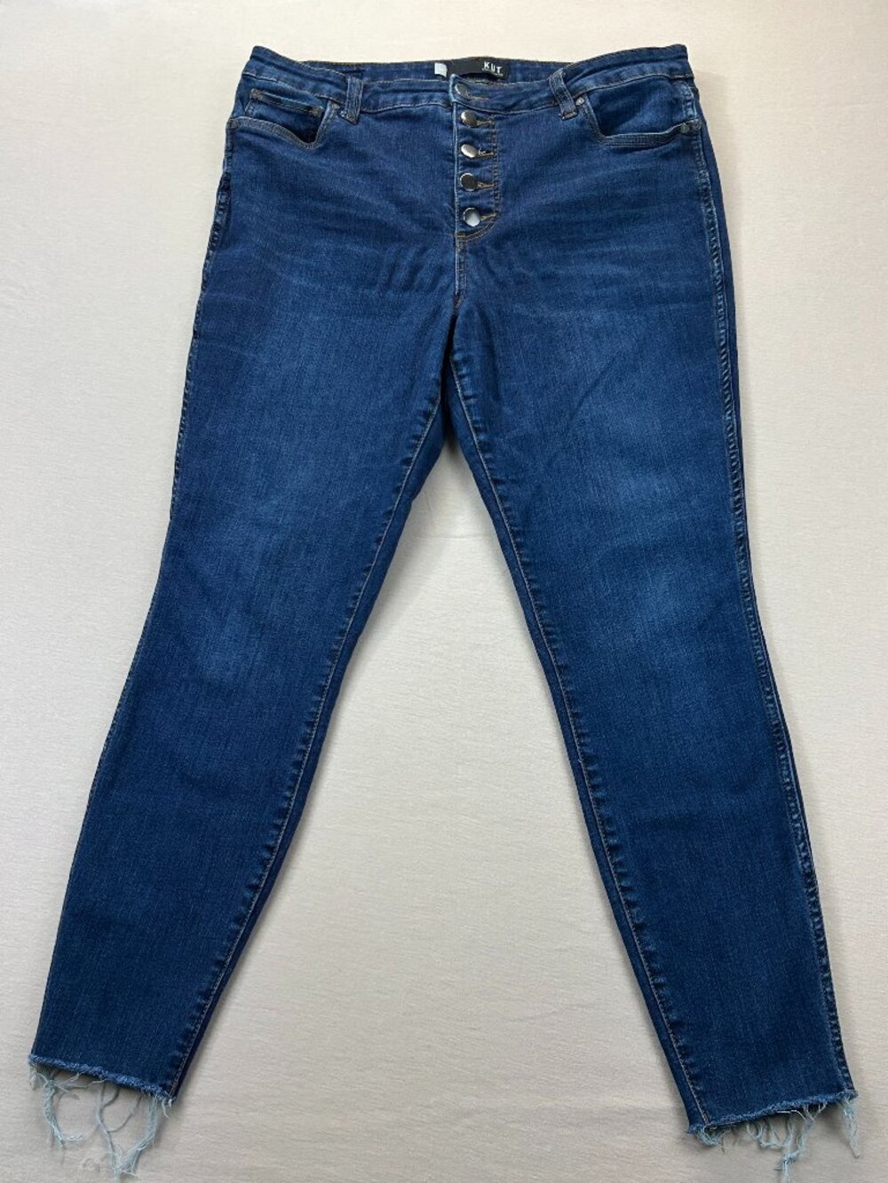Kut from the Kloth Jeans Women's Size 14 Blue Denim Connie Fab AB Ankle Skinny